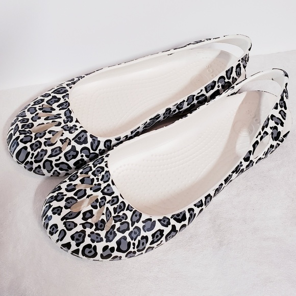 white crocs with cheetah